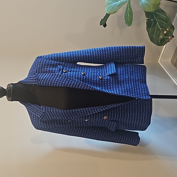 Womens Blue and Black Blazer Size Medium - Picture 4 of 8